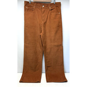 Y2K Urban Outfitters BDG Pants Womens 32 Burnt Orange Corduroy Wide Leg Straight